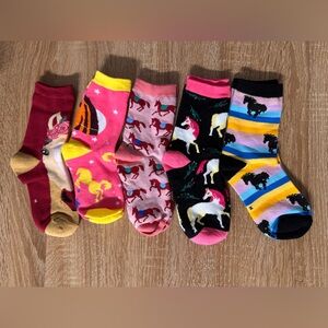 Colorful Horse Patterned Ankle Socks Set